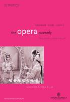 The cover of the Spring-Summer 2010 edition of The Opera Quarterly.